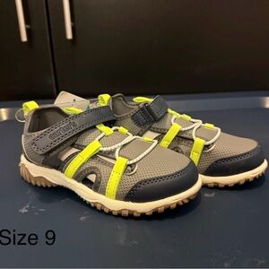 Carter's Gray and Yellow Sneakers with Velcro Straps